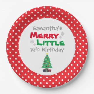 Merry Little Birthday Paper Plate