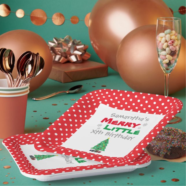 Merry Little Birthday Paper Plate (Multi)