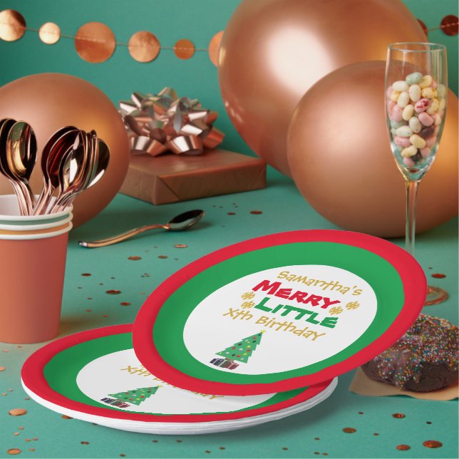 Merry Little Birthday Paper Plates (Multi)
