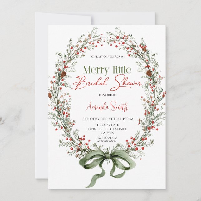  Merry little botanical Bridal shower Invitation (Front)