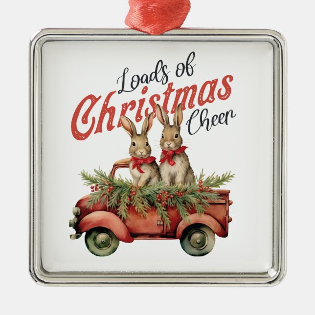 Merry Little Bunnies Metal Ornament (Front)