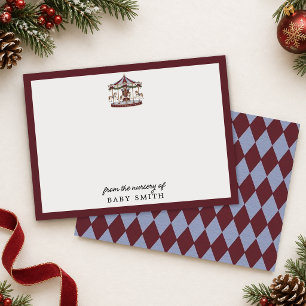 Merry Little Carousel Christmas Nursery Card