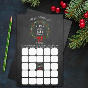 Merry Little Christmas Baby Shower Bingo Game
