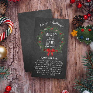 Merry Little Christmas Baby Shower Books For Baby Enclosure Card