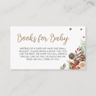 Merry Little Christmas Baby Shower Books for Baby Enclosure Card