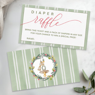 Merry Little Christmas Baby Shower Diaper Raffle Enclosure Card