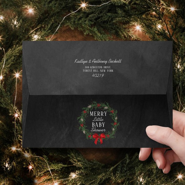 Merry Little Christmas Baby Shower Envelope (Creator Uploaded)