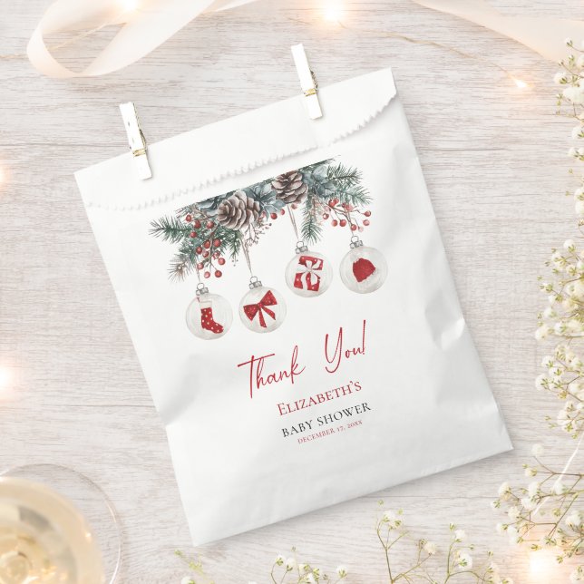 Merry Little Christmas Baby Shower Favour Bag (Clipped)