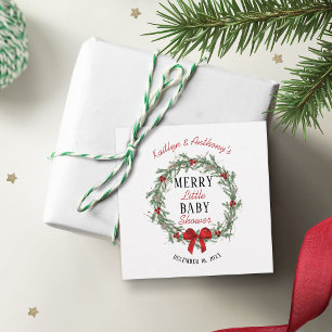Merry Little Christmas Baby Shower Favour Tags