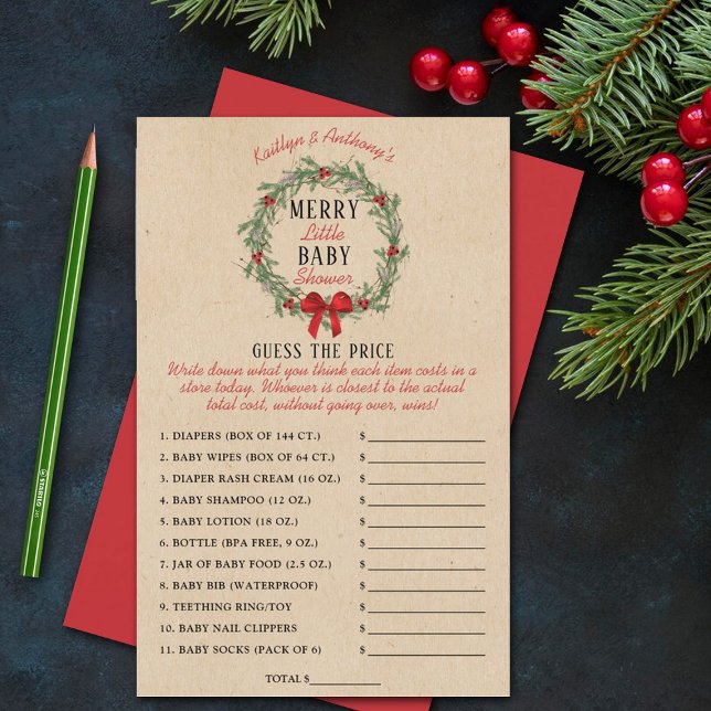 Merry Little Christmas Baby Shower Guess The Price (Creator Uploaded)