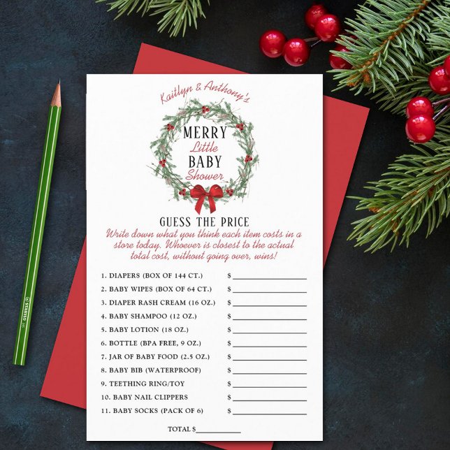 Merry Little Christmas Baby Shower Guess The Price (Creator Uploaded)