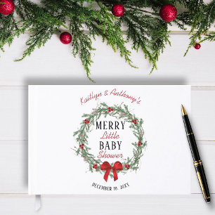 Merry Little Christmas Baby Shower Guest Book