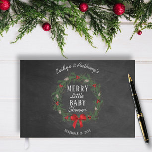 Merry Little Christmas Baby Shower Guest Book
