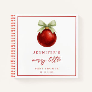 Merry Little Christmas Baby Shower Guest Notebook