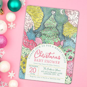 Merry Little Christmas Baby Shower Invitation