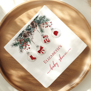Merry Little Christmas Baby Shower Napkin
