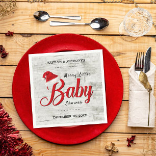 Merry Little Christmas Baby Shower Napkin