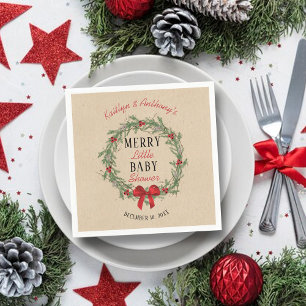 Merry Little Christmas Baby Shower Napkin