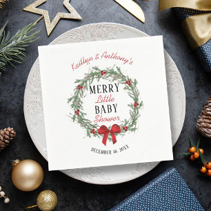 Merry Little Christmas Baby Shower Napkin