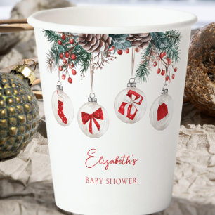 Merry Little Christmas Baby Shower  Paper Cups