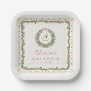 Merry Little Christmas Baby Shower Paper Plates
