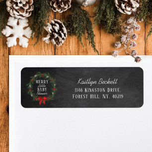 Merry Little Christmas Baby Shower Return Address Label