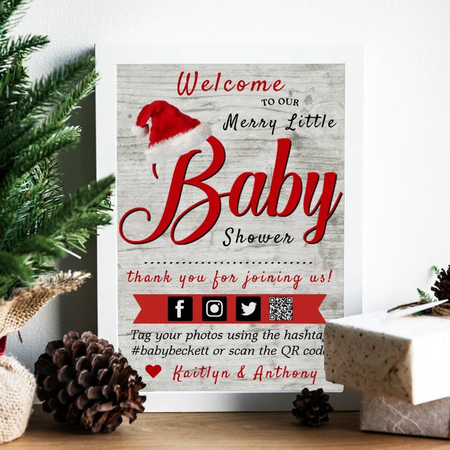 Merry Little Christmas Baby Shower Welcome Poster (Creator Uploaded)