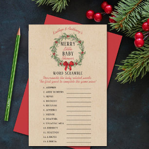 Merry Little Christmas Baby Shower Word Scramble