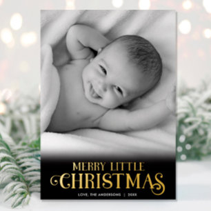 Merry Little Christmas Baby's First Christmas Foil Holiday Card