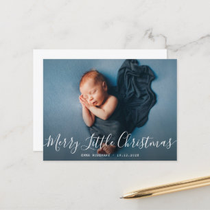 MERRY LITTLE CHRISTMAS birth announcement card