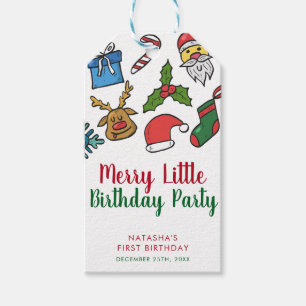 Merry Little Christmas Birthday Custom  Gift Tags