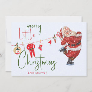 Merry Little Christmas Boy Girl Winter Baby Shower Invitation