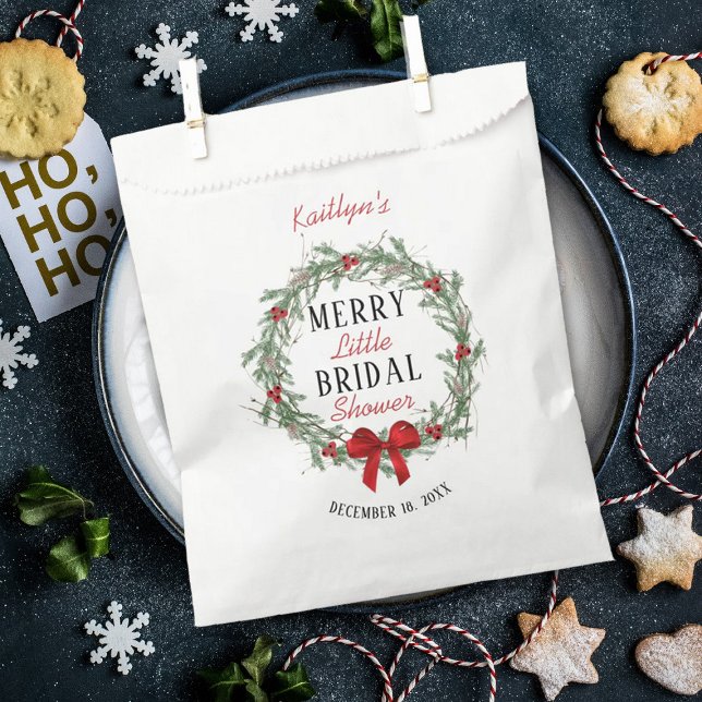 Merry Little Christmas Bridal Shower Favour Bag (Creator Uploaded)