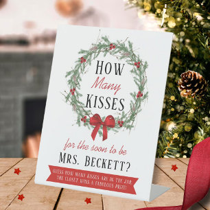 Merry Little Christmas Bridal Shower Game Pedestal Sign