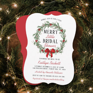 Merry Little Christmas Bridal Shower Invitation