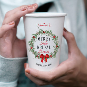 Merry Little Christmas Bridal Shower Paper Cups