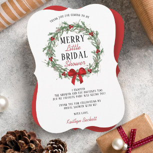 Merry Little Christmas Bridal Shower Thank You Card