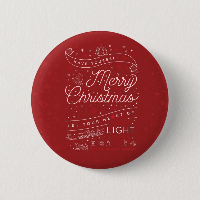 Merry Little Christmas Button Pinback (Front)