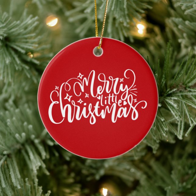 Merry little Christmas Ceramic Ornament (Tree)