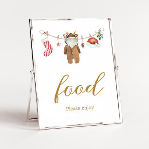 Merry Little Christmas Clothes Baby Shower Food Poster
