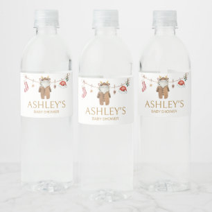 Merry Little Christmas Clothes Baby Shower  Water Bottle Label