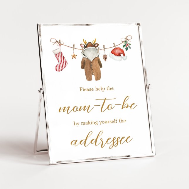 Merry Little Christmas Clothes Envelope Station Poster (Merry Little Clothes Baby Shower Envelope Station Sign)