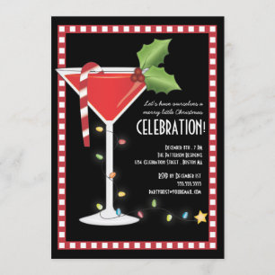 Merry Little Christmas Cocktail Holiday Party Invitation