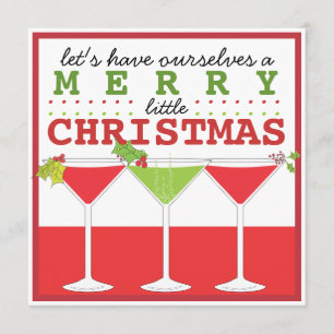 Merry Little Christmas Cocktail Party Invitation