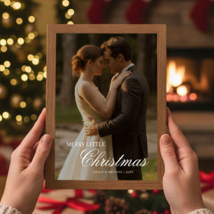 Merry Little Christmas Cosy Couple Greeting Holiday Card