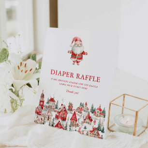 Merry Little Christmas Diaper Raffle Pedestal Sign