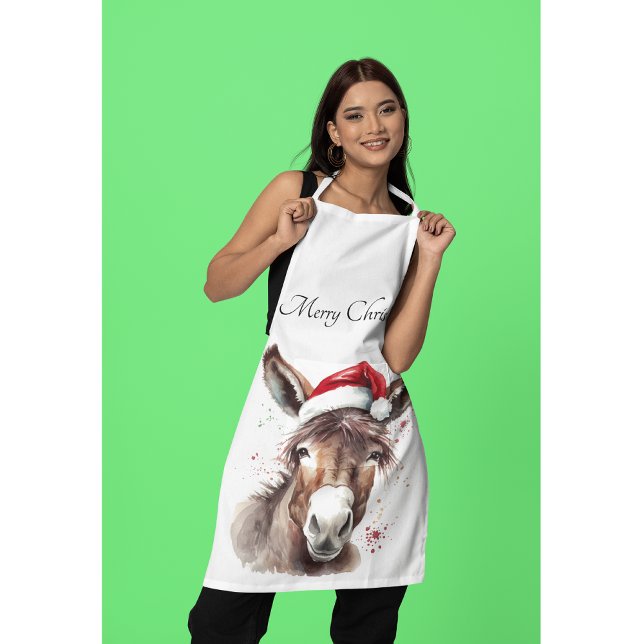 Merry Little Christmas Donkey, custom Apron (Creator Uploaded)
