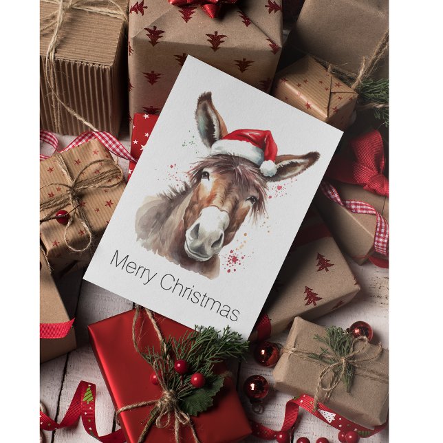 Merry Little Christmas Donkey, custom Holiday Card (Creator Uploaded)
