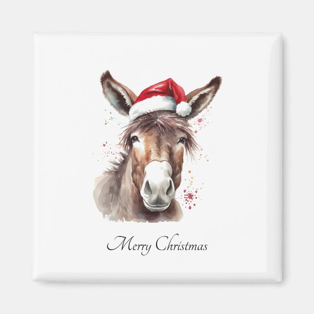 Merry Little Christmas Donkey, custom Magnet (Front)