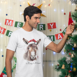 Merry Little Christmas Donkey, custom T-Shirt